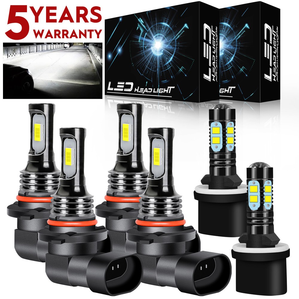 FOR GMC Yukon XL 1500 2500 2000-2006 LED Headlights High Low Fog Light Bulbs Kit