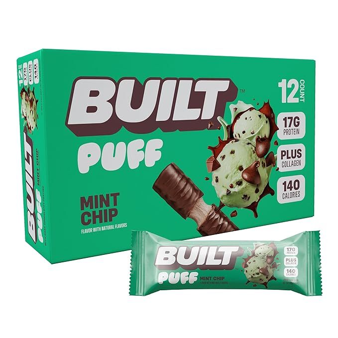 Built Bar Puff Protein Bars Mint Chip 17g High Protein Snack