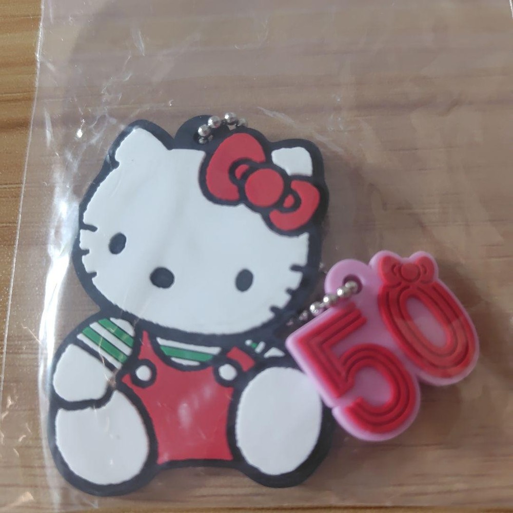 Hello Kitty 50th Anniversary Cute Rubber Keychain Collectible  