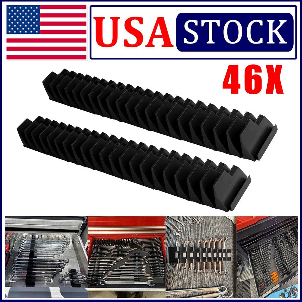 46X Magnetic Modular Wrench Organizer with Compact Tool Storage Slots for SAE Tools