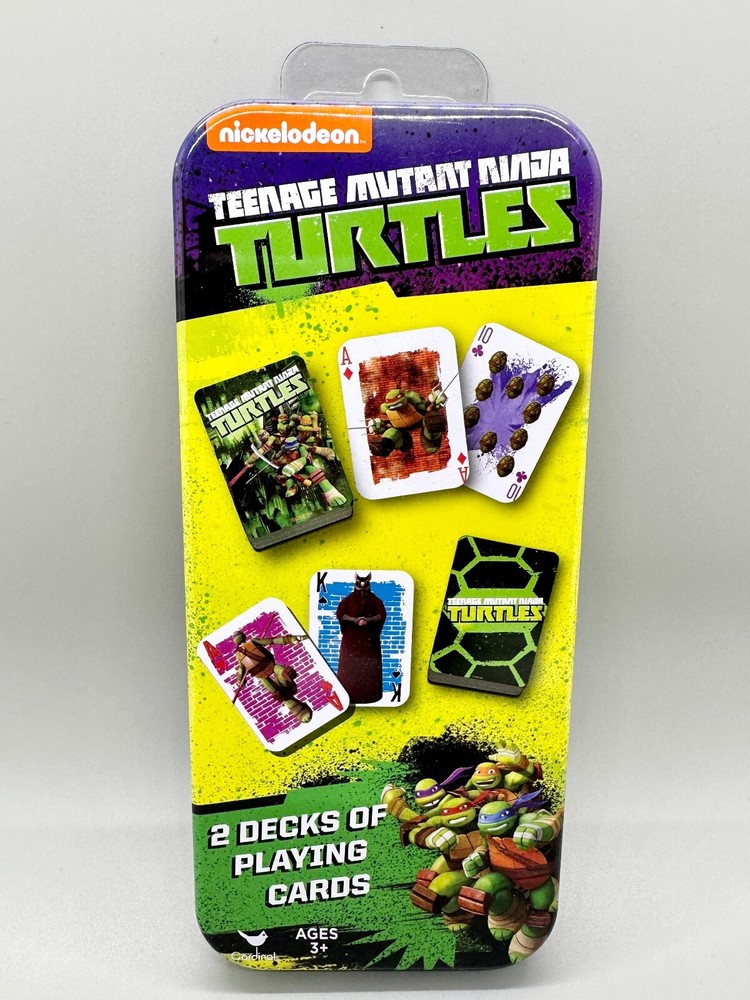 NEW Nickelodeon Teenage Mutant Ninja Turtles 2 Playing Cards in Sealed Tin Box