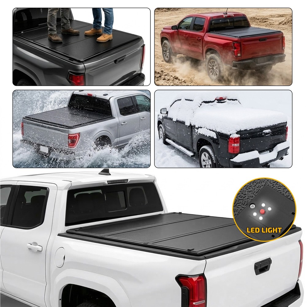 For 2024-2026 Toyota Tacoma 5.0FT Hard Tri Fold Cover Powder Coated Frame