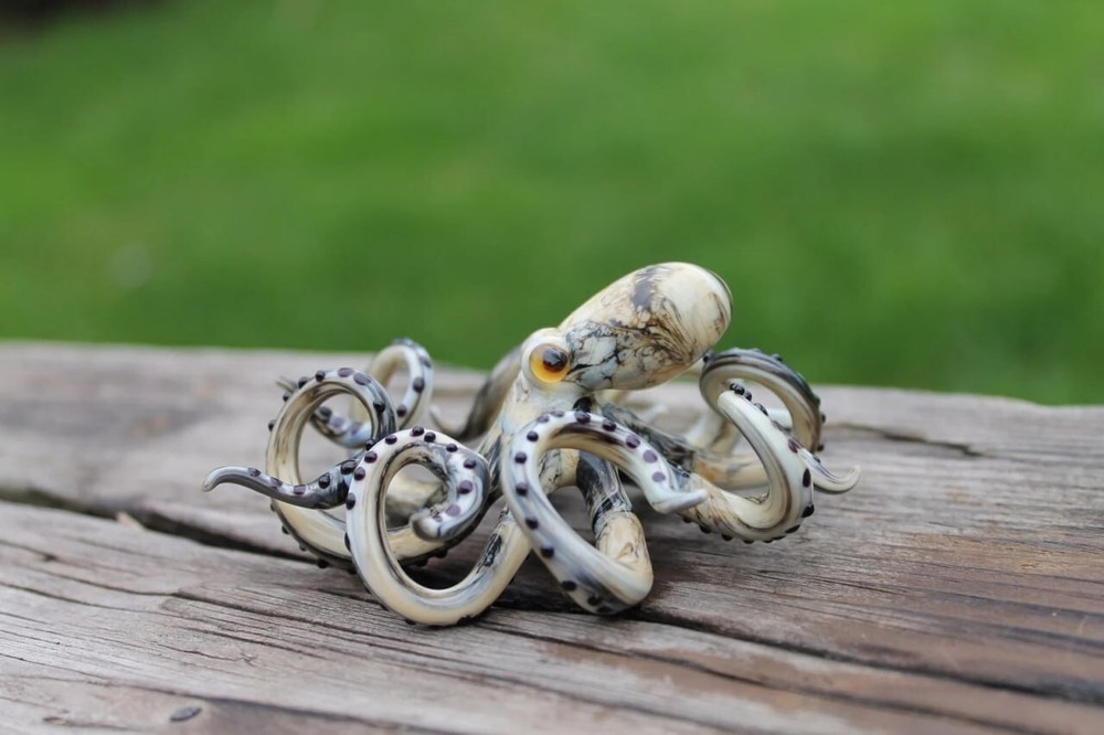 Blown Glass Octopus glass figurine Octopus Glass Ocean Octopus Kraken Glass