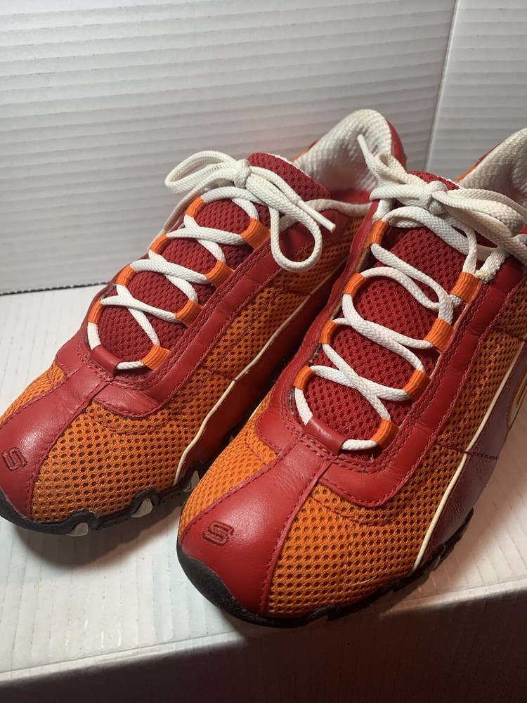 Ladies Leather Sketchers Orange And Red Sz 9 1/2