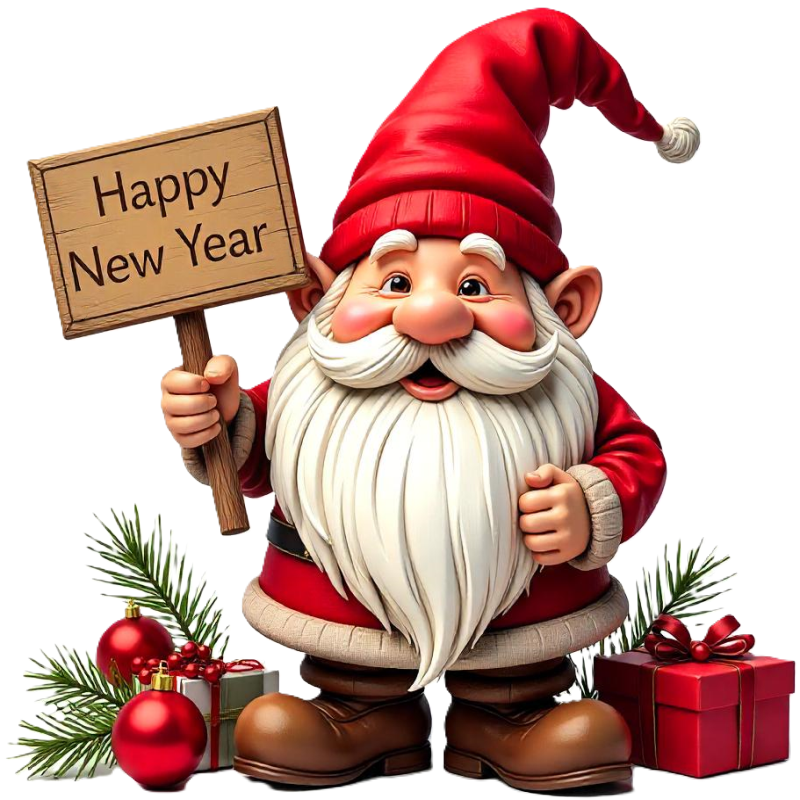 Custom New Years Holiday Gnome Personalized Address Labels - 30 Pack  -image