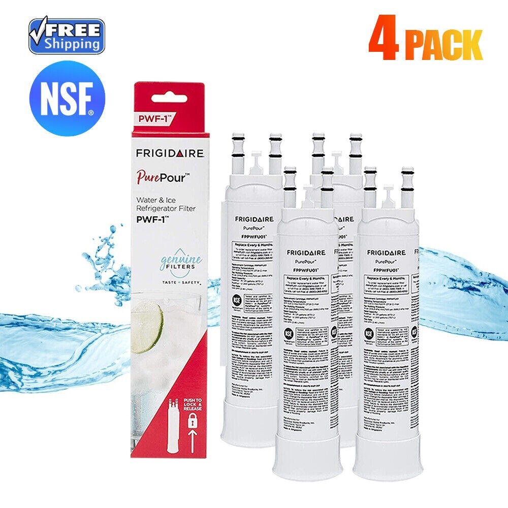 4 Pack FPPWFU01 PWF-1 Refrige Genuine Frigidaire PurePour Water &Ice Filter New