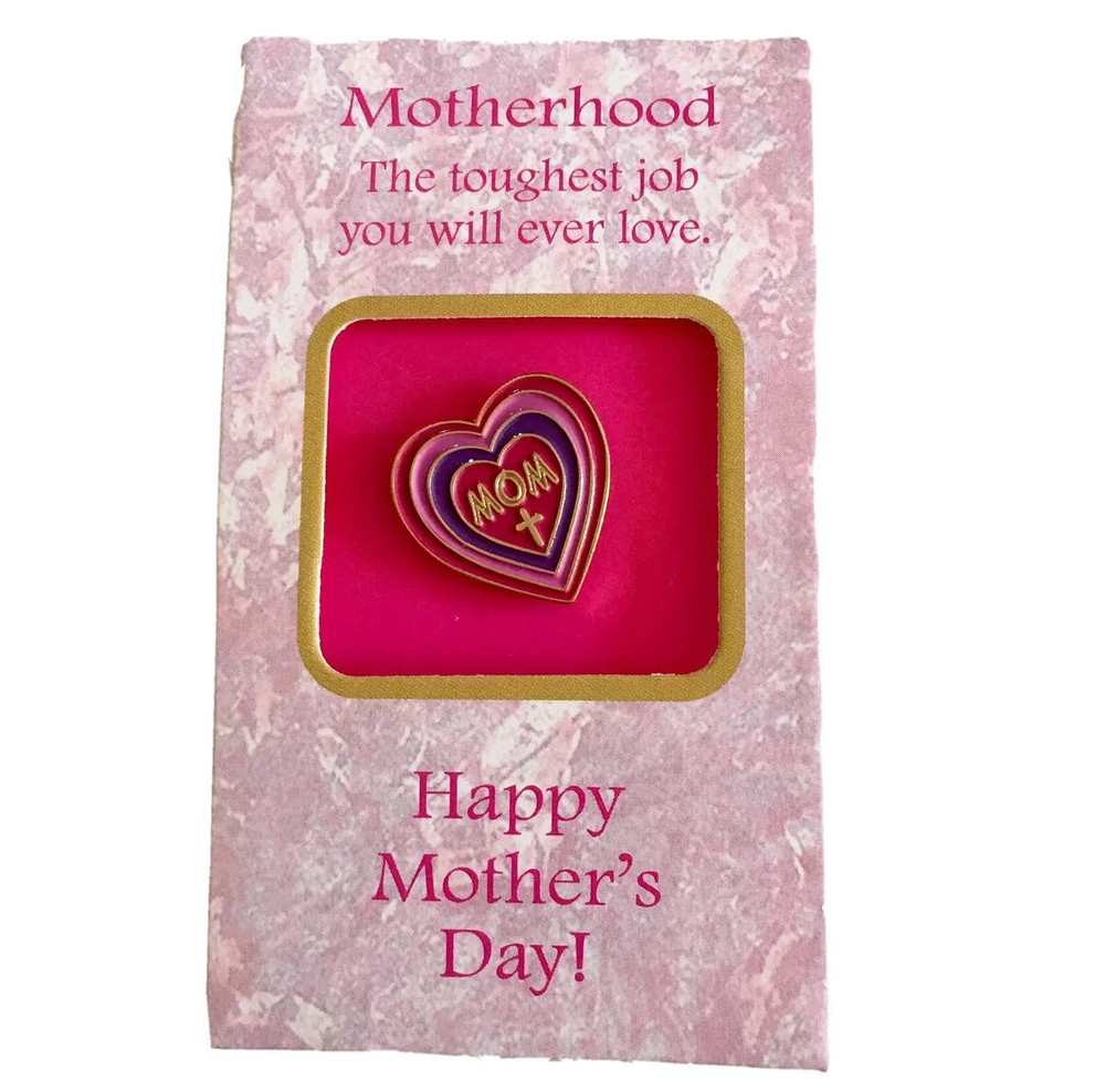 Mothers Day Pin Mom Heart Love Lapel Pin Enamel Pinback New-image