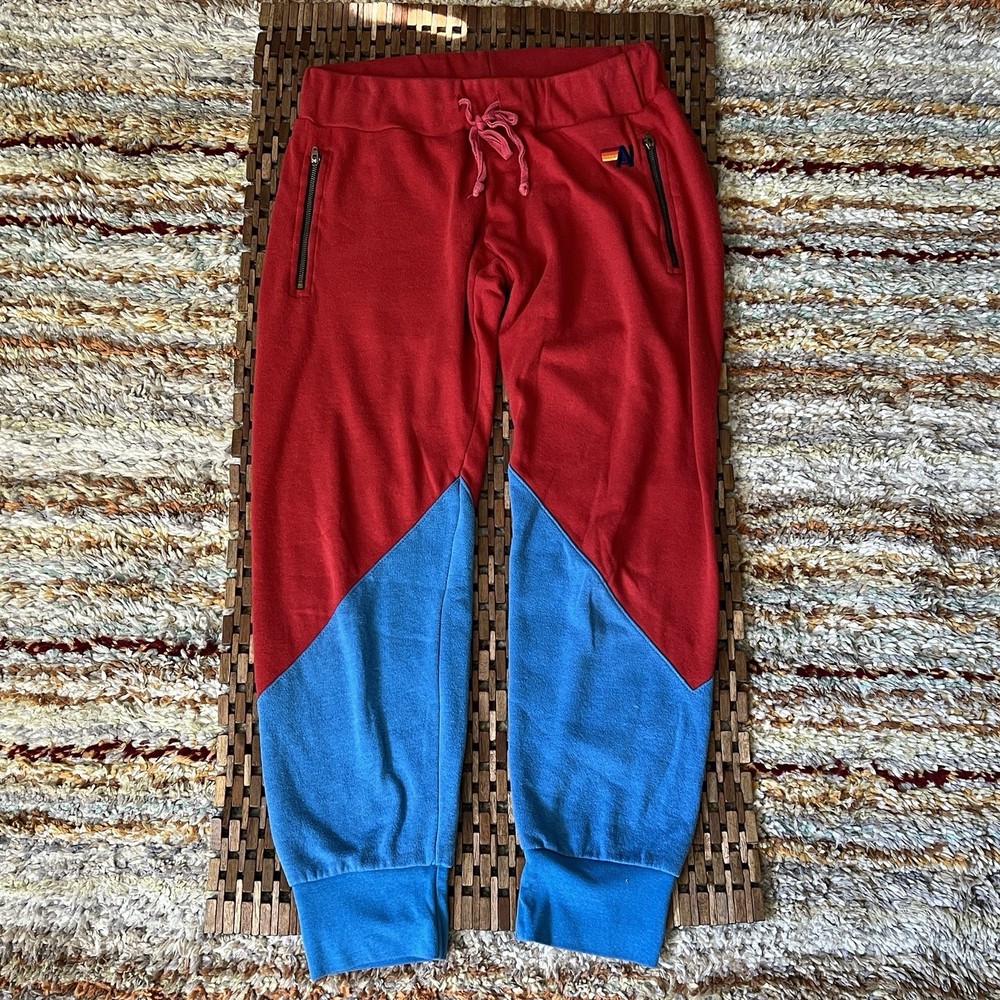 Aviator Nation Classic Sweatpants Joggers Red Blue Women’s Size Medium M