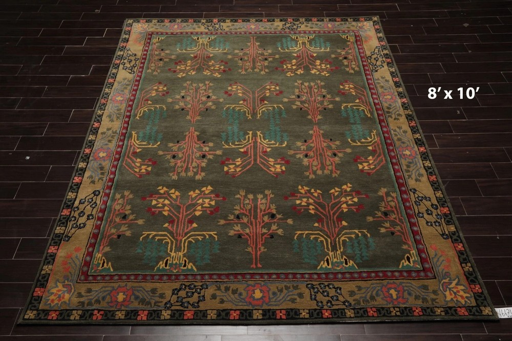 Donegal Arts Crafts Handmade 100% Wool Area Rug Dark Gray/Green 8' x 10''