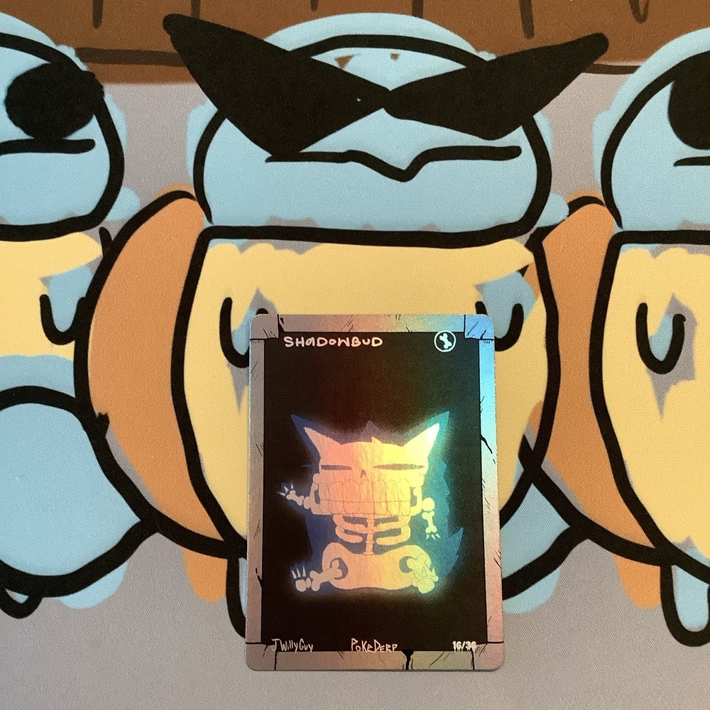 Halloween Special Holo Derpy Gengar X-ray Shadowbud 16/36 Custom Pokemon Card