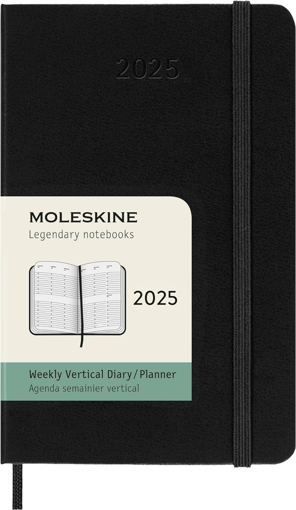 Moleskine 2025 Weekly Planner, Pocket Size, Hard Cover, Black, 144 Pages