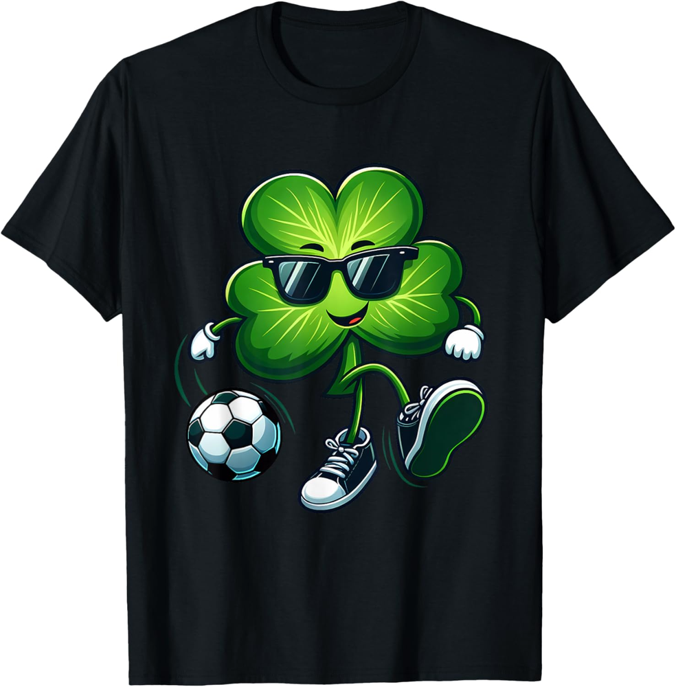 Soccer Player St Patricks Day Shamrock Irish Women Men T Shirt