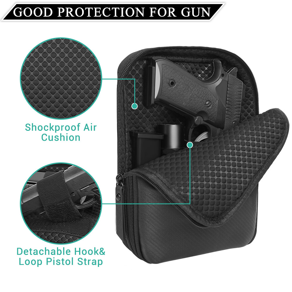 Black Concealed Carry Gun Pouch Pistol Holster Pack Waist Pocket with Belt Loops