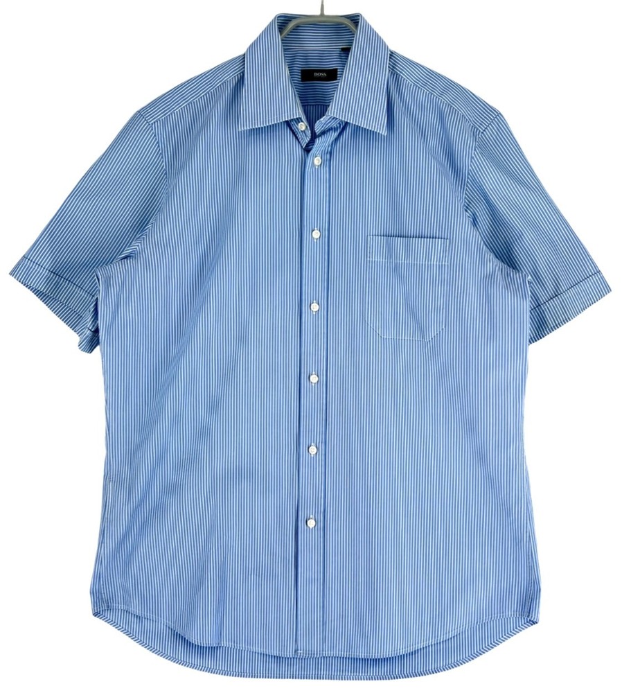 Hugo Boss Men Tim Short Sleeve Formal Shirt Size L - 41 16