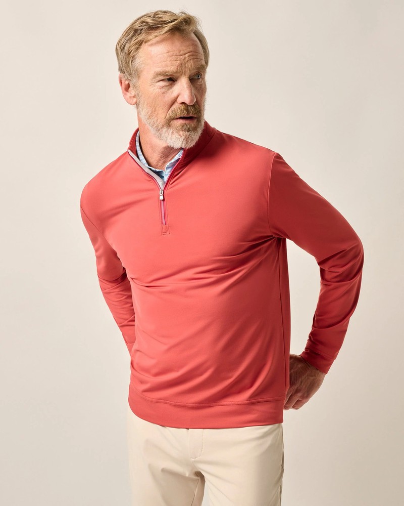 johnnie-O Motion Performance 1/4 Zip Rouge Red Size S
