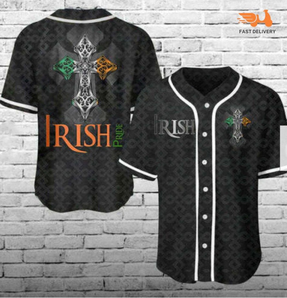 Irish Pride St Patrick's Day 3D Baseball Jersey Shirt US Size Fathers Day Gift-image