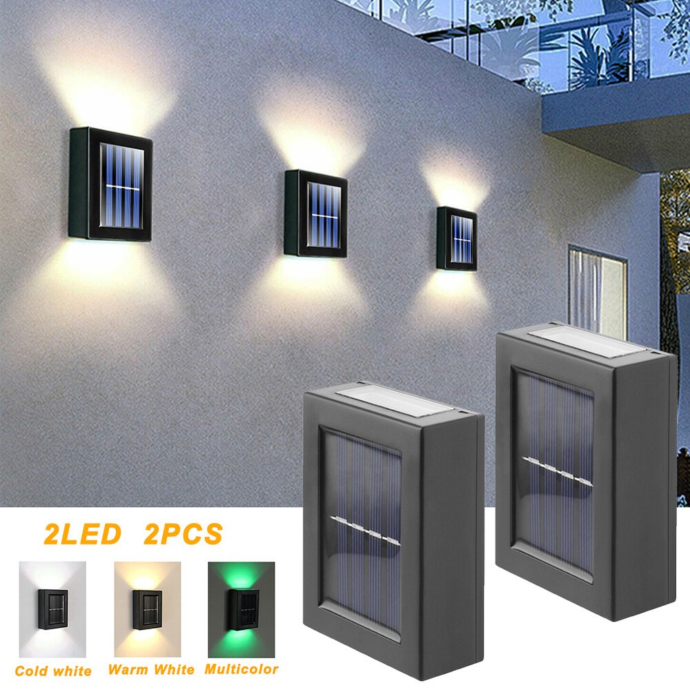 2-12X LED Solar Power Fence Lights Deck Door Wall Stair Step Outdoor Garden Lamp