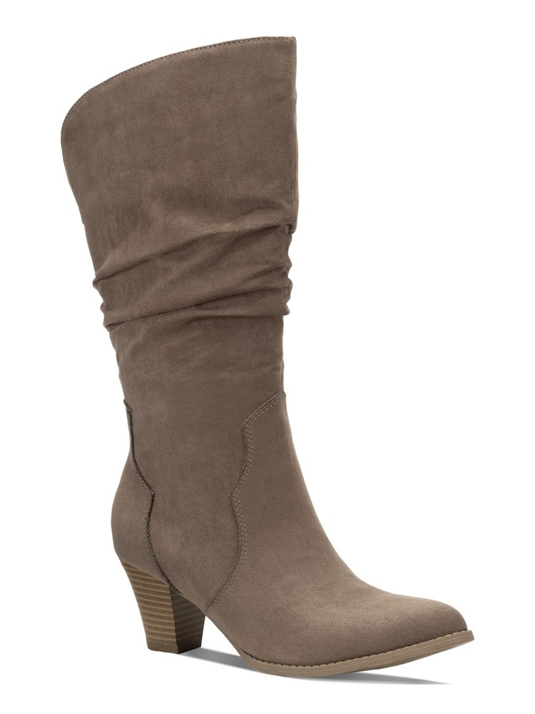 STYLE & COMPANY Womens Beige Arlenee Almond Toe Block Heel Slouch Boot 7 M
