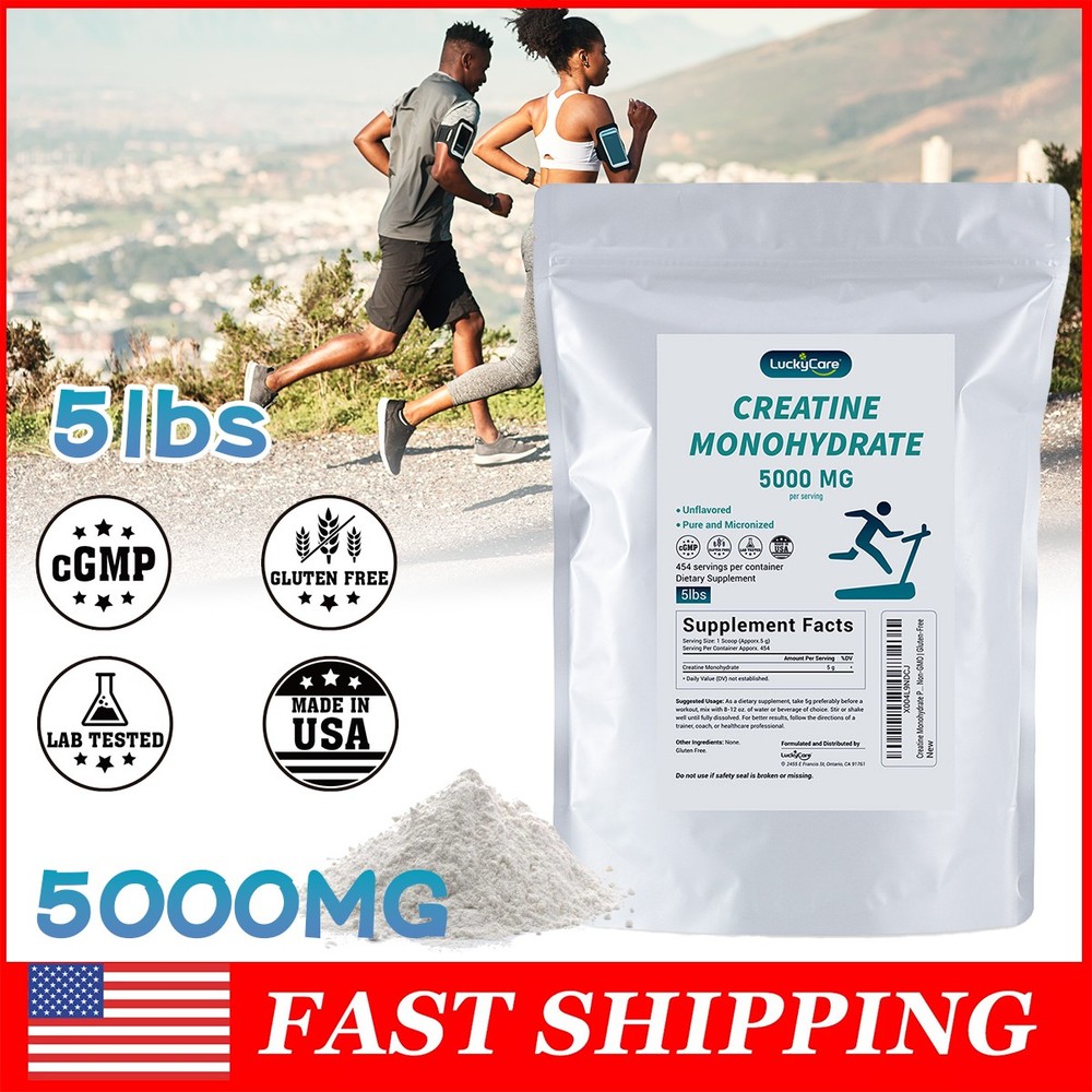 5 LB Creatine Monohydrate Powder NON-GMO 100% Pure Creatine Powder 200 Servings