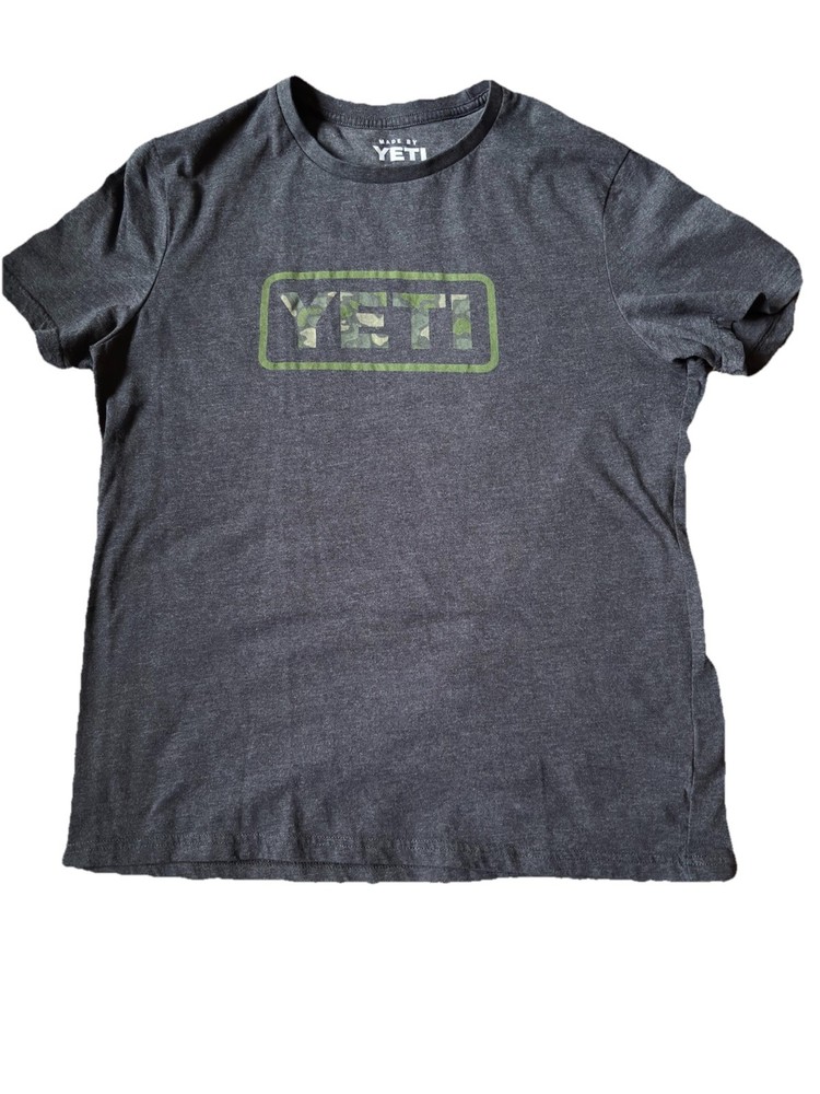 Yeti Men's Short Sleeve T-Shirt Navy Blue, Gray, Size XL