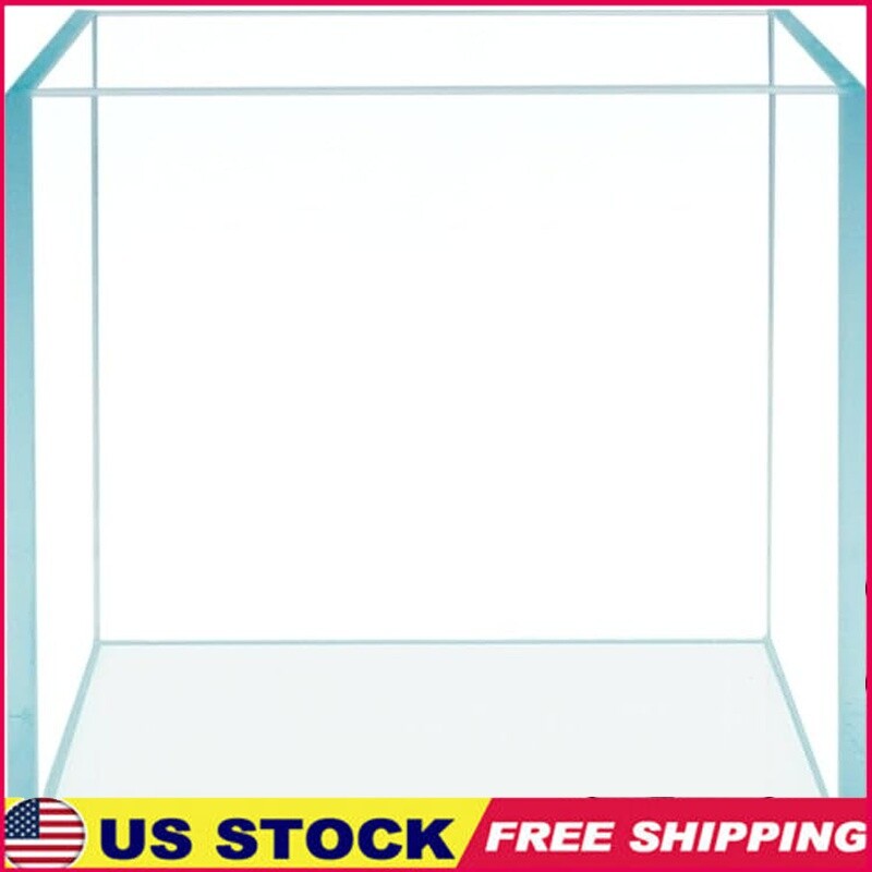 Rimless Extra Clear Low Iron Glass Cube Aquarium with White Leveling Mat
