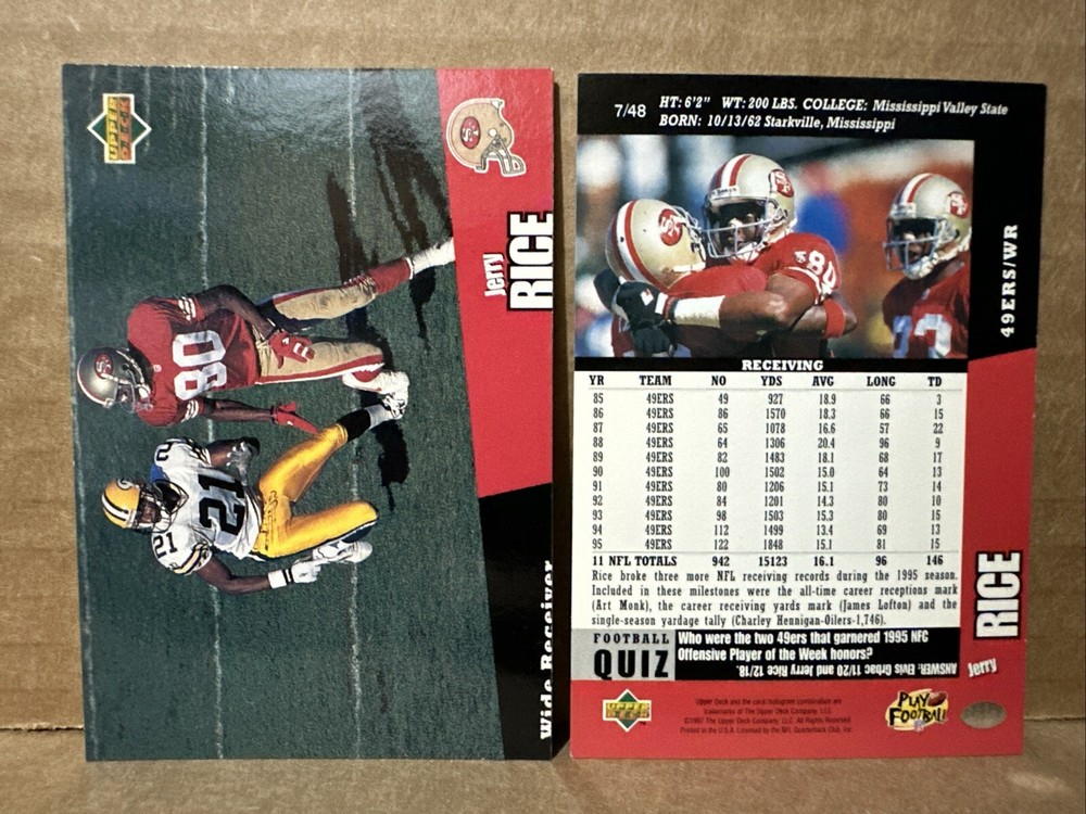 Jerry Rice 1996 UD Collector’s Choice Cardzillion Toys R Us Exclusive Mini #7