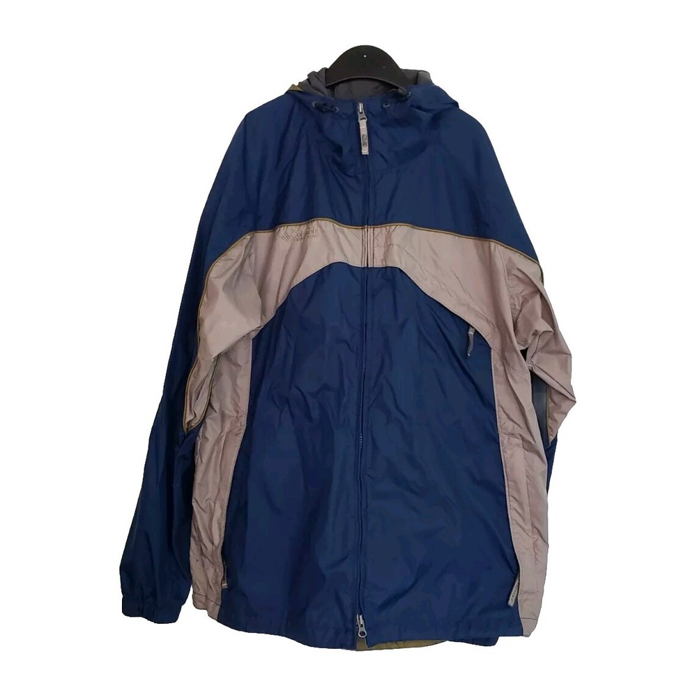 Columbia Men's Lightweight Packable Windbreaker Jacket in Blue Khaki