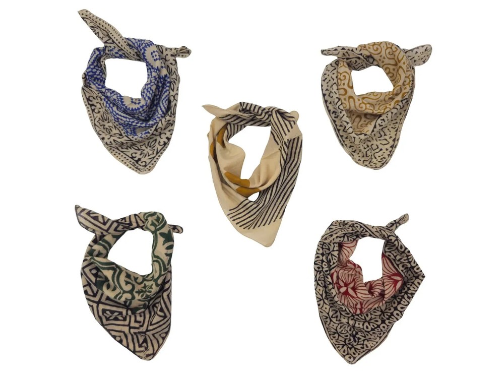 5-Pack Organic Cotton Bandanas – Soft Cowboy Scarves & Neckerchiefs