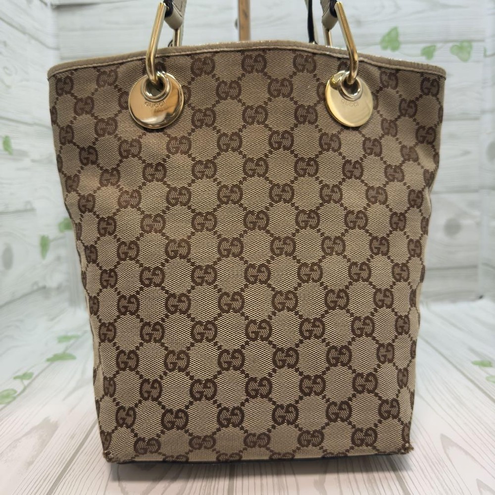 Gucci GG Monogram Canvas Tote Bag in Classic Brown