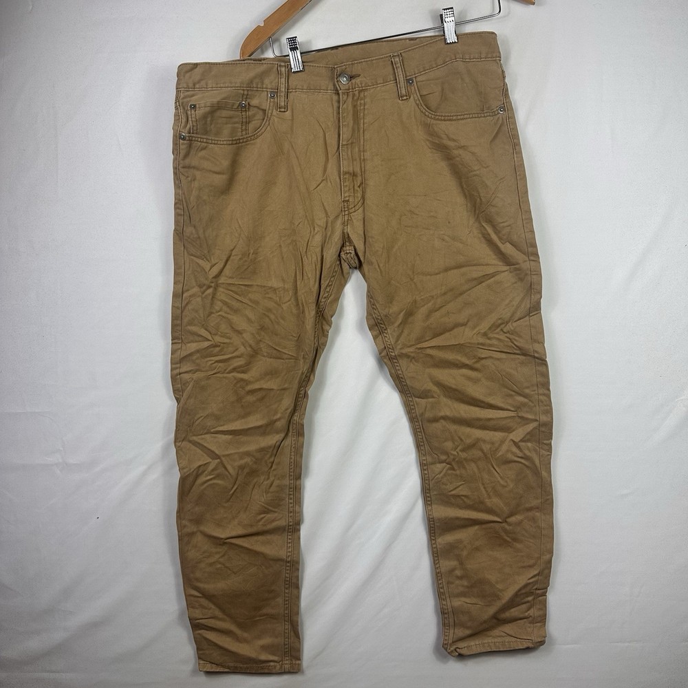 Levi's 514 Jeans Men's 38x30 Straight Fit Beige Khaki Light Wash Denim