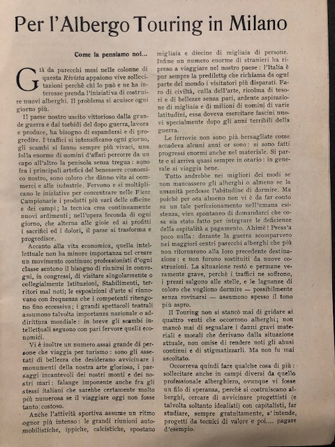 1924 Milan Hotel Vintage Article: 11-Page Print with Photos & Projects