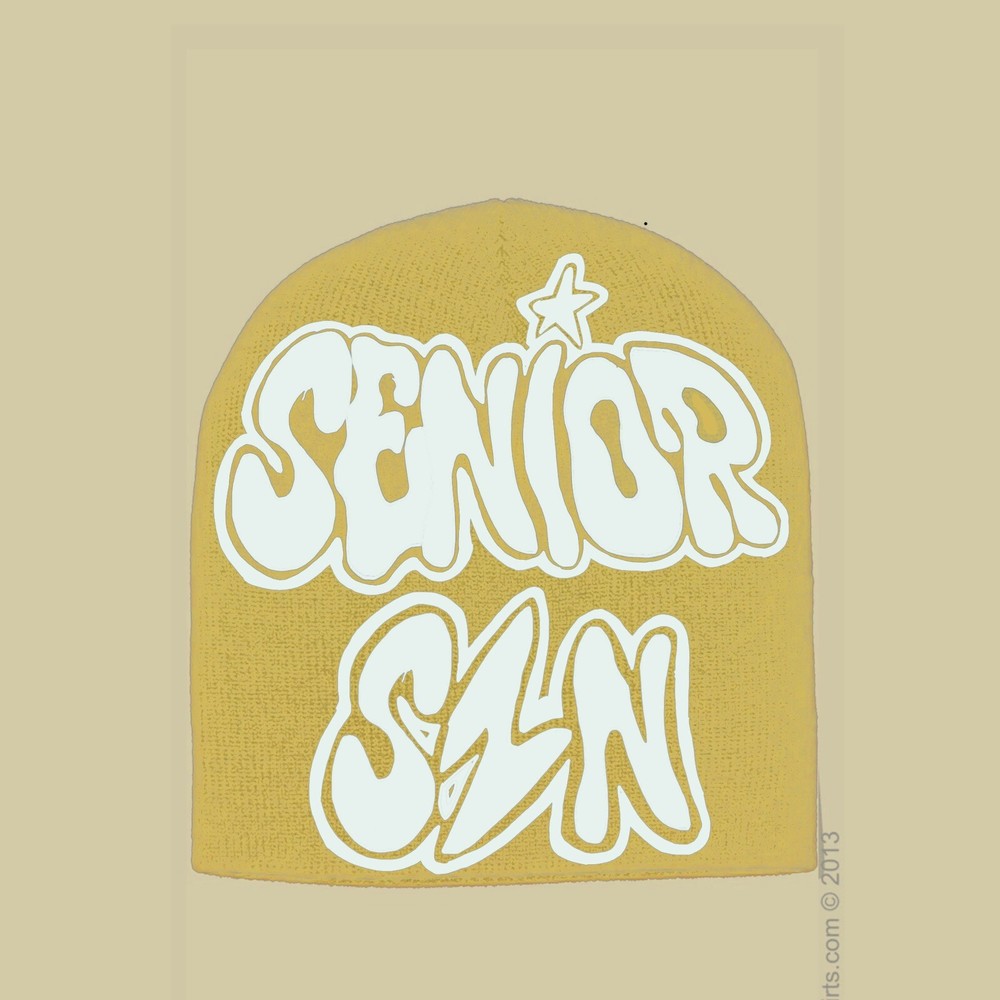 Y2K Senior SZN Beanie in Vibrant Yellow