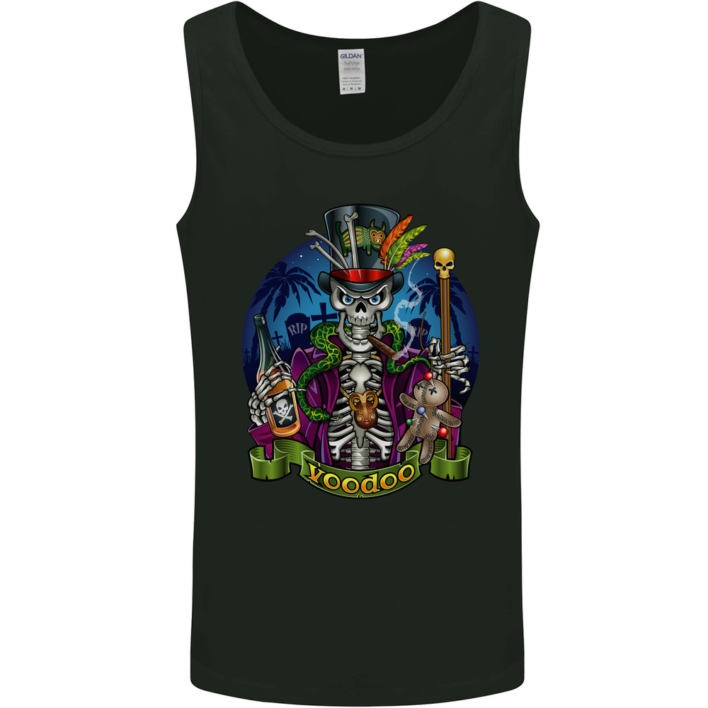 A Voodoo Skeleton Alcohol Doll Graveyard Mens Vest Tank Top