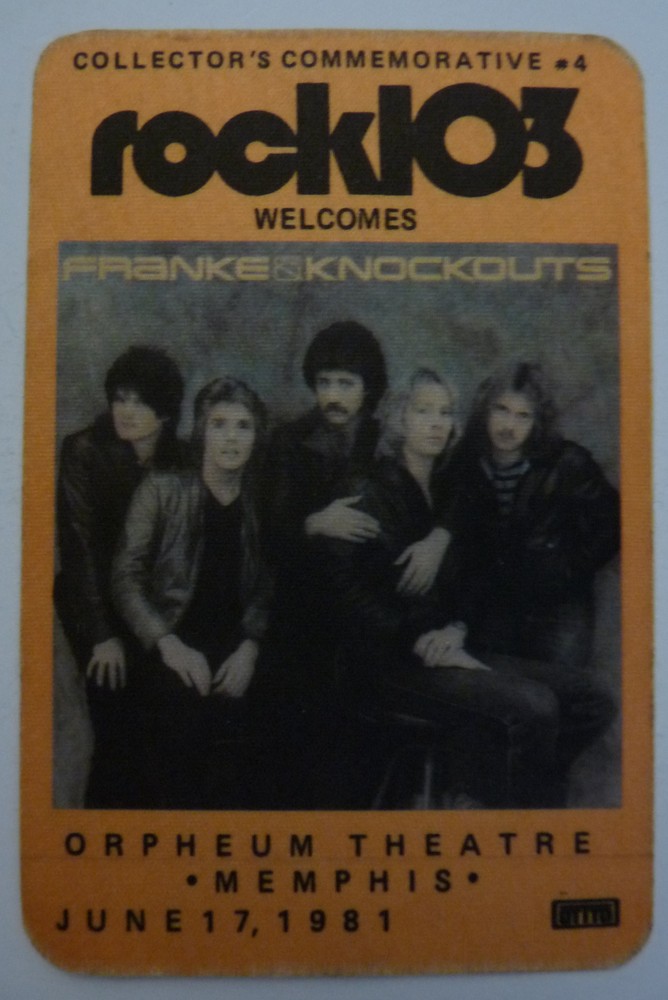 Frankie & The Knockouts 1981 Tour Yellow Backstage Concert Pass D1