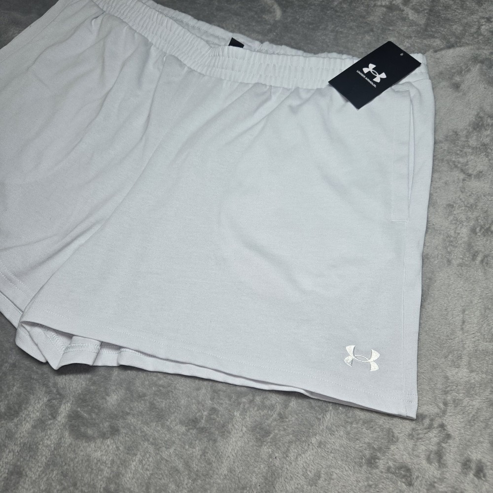 Under Armour Women's Knit Mid Length Shorts Gray XL New Lounge Activewear