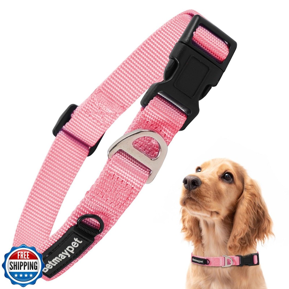 Betmaypet Adjustable Nylon Dog Collar with Quick-Release Buckle for Puppies