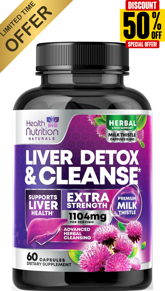 Liver Cleanse Detox Repair - 1104mg Milk Thistle Dandelion Support Supplement