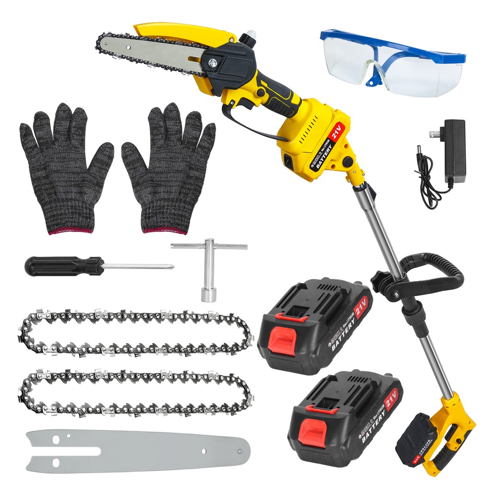 Cordless Pole Saw and Mini Chainsaw Combo Kit for Easy Tree Trimming and Pruning