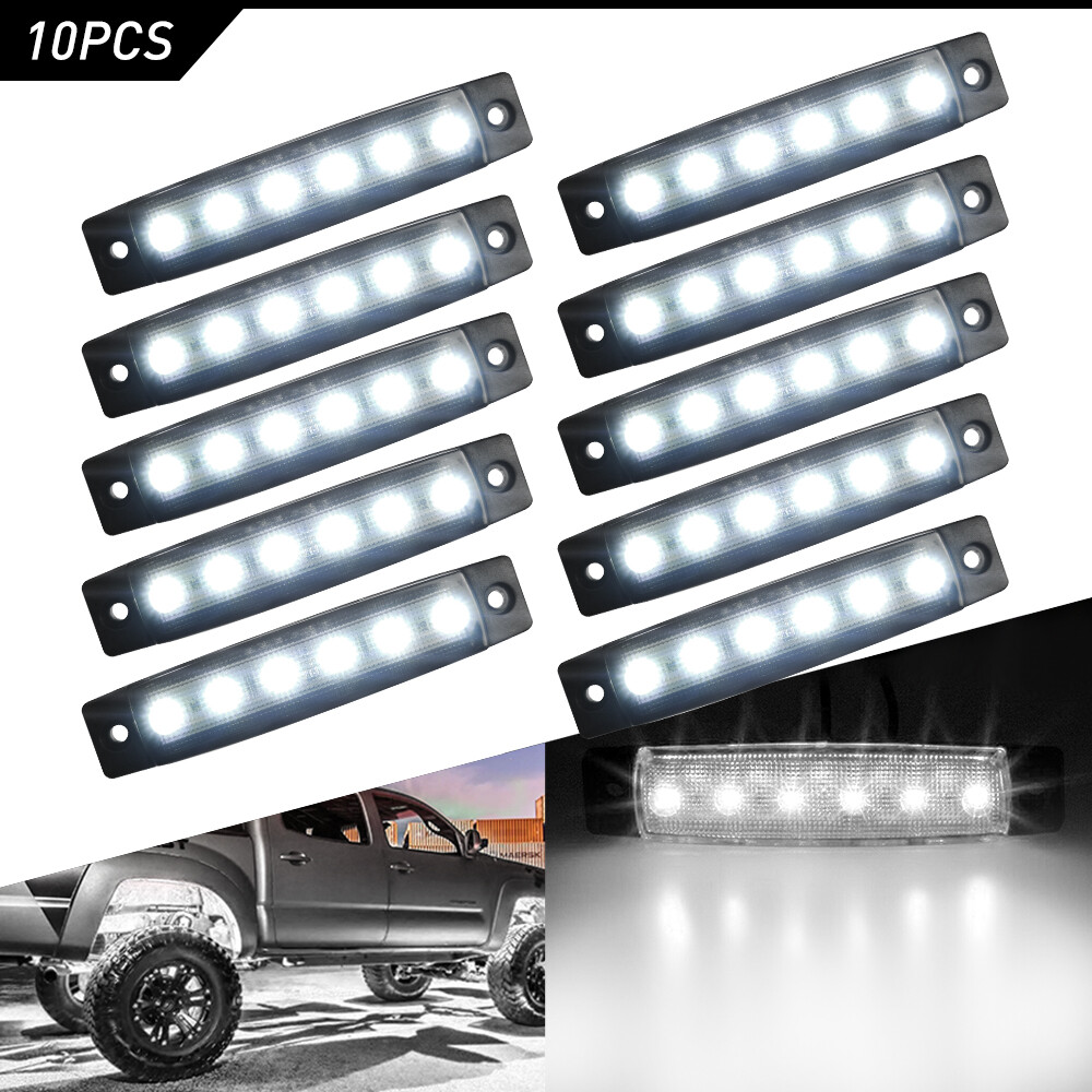10* White Underbody LED Rock Strip Light 12V for Jeep ATV Truck Underglow Smoked