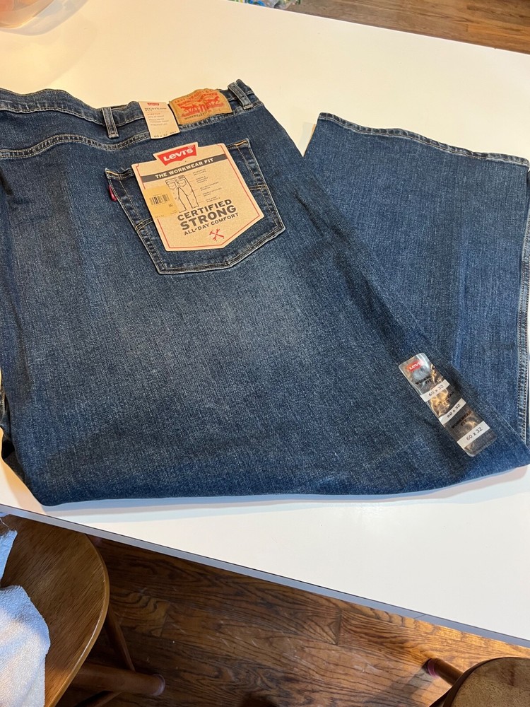Levis NWT Workwear Western Fit Jeans 60x32 Regular Straight Stretch Zip Fly