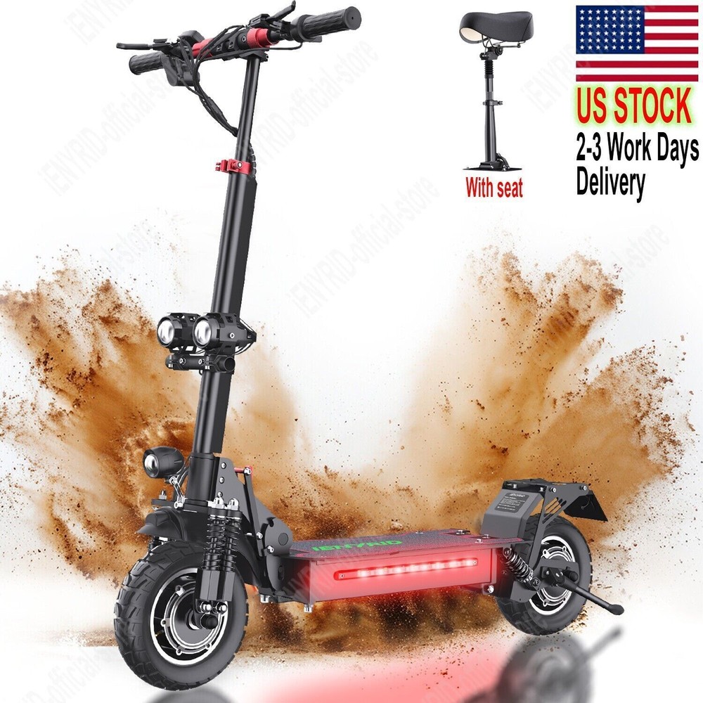 ES10 Folding Electric Scooter 2000W 48V 20Ah 31Mph Dual Motor 10in Off-Road Tire