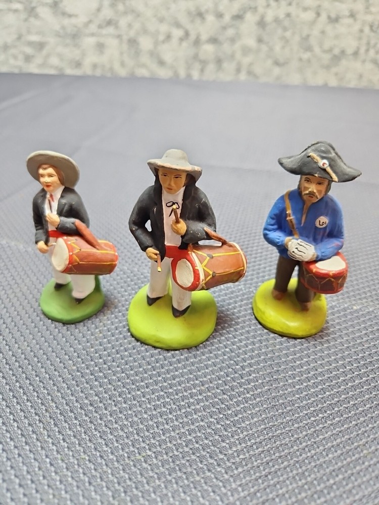 Lot Of 3 vintage CANUT SANTON TERRACOTTA Male Drummer Figures