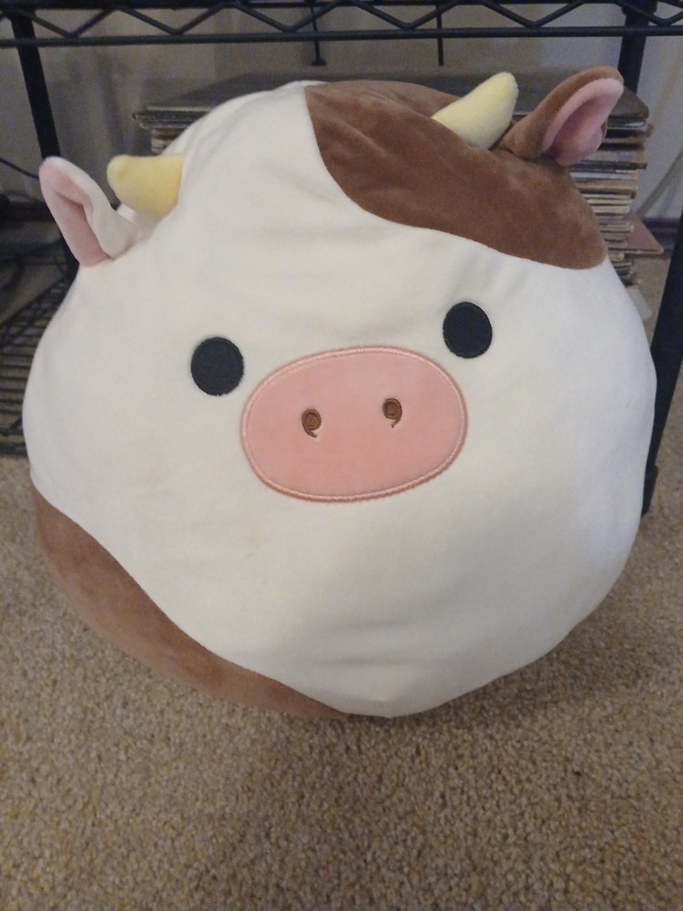 Squishmallows 12” Ronnie Brown Cow & Rosie Spotted Pig Flip-A-Mallow Plush Used