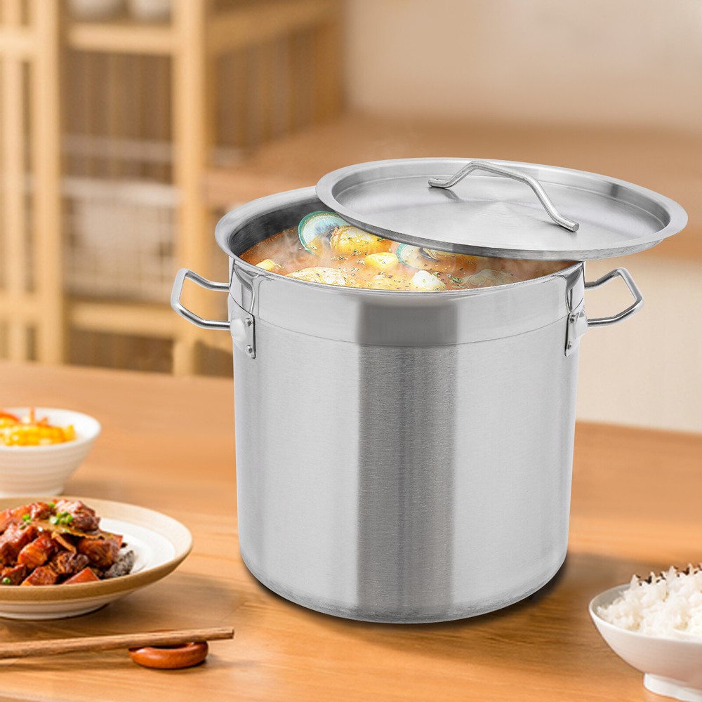 4.49Gal/17L Stock Pot Stainless Steel Large Kitchen Soup Big Cooking Stockpot