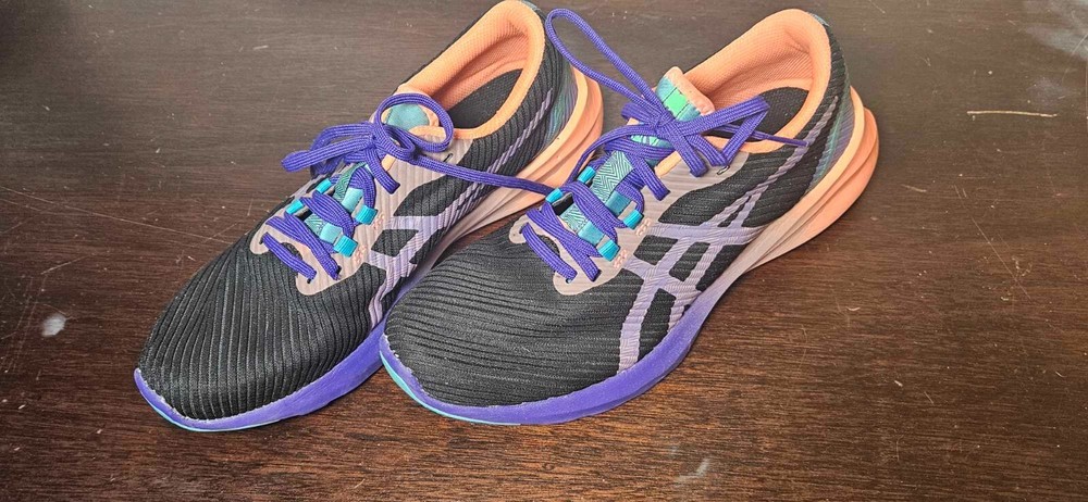 Asics Womens Versablast Running Shoes Black Sun Coral Purple Size 9.5