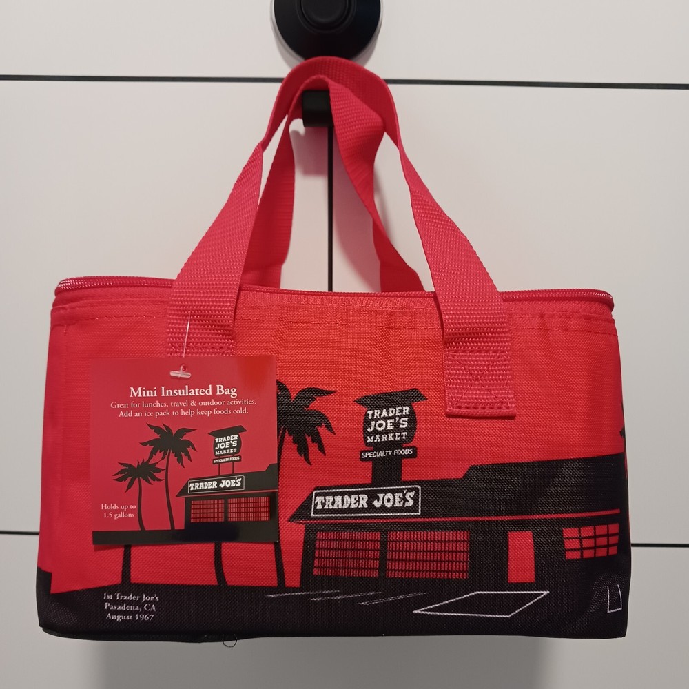 Trader Joe's Ltd. Ed. Mini Insulated Tote/Lunch Bag NWT Bright Red, A Few Left!