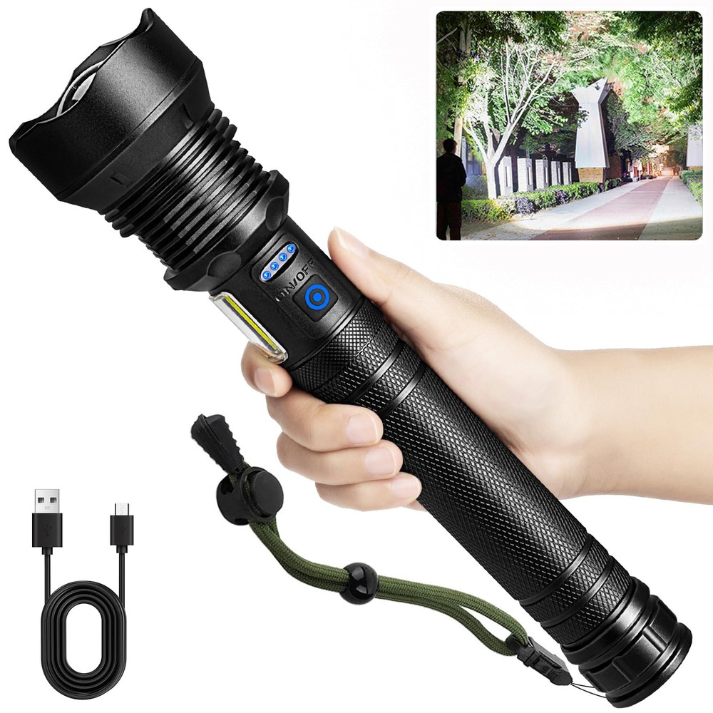 Super Bright 990K Lumens Rechargeable LED Flashlight High Power  