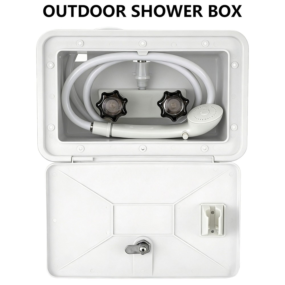 Outdoor Shower Box Kit Exterior Faucet Shower Box Kit For RV Camper Trailer