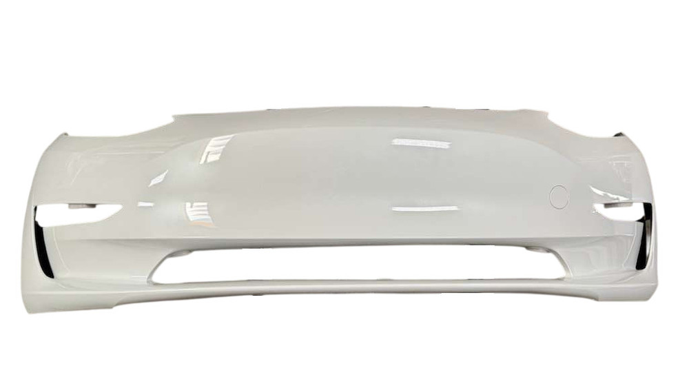 White Front Bumper Cover Without Sensor Holes For Tesla Model 3 2021-2023