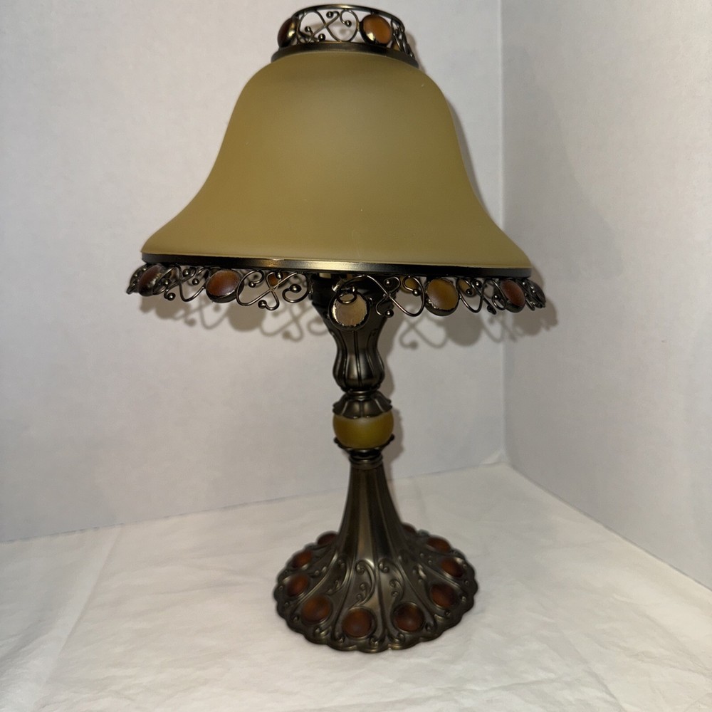 PartyLite Paris Retro Fairy Lamp with Amber Shade Tealight Candle Holder